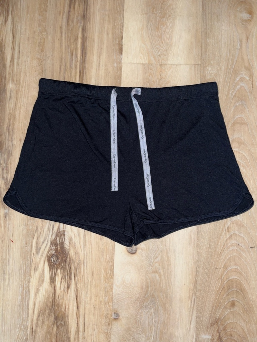 Calvin Klein Black Women's Athletic Lounge Shorts with Logo Drawcord